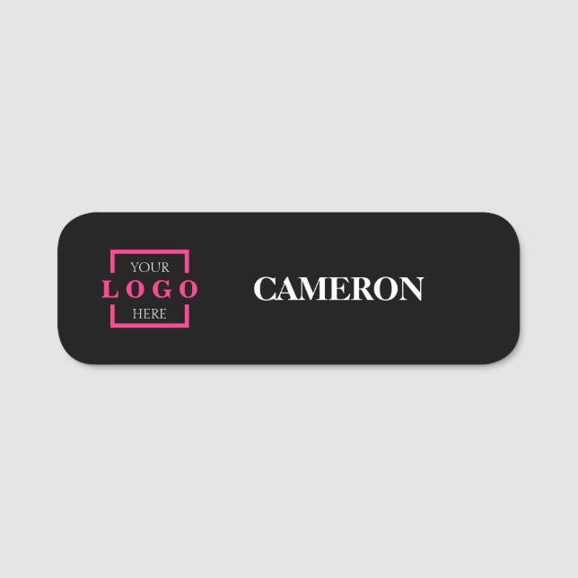 Custom Basic Business Logo Employee Staff  Name Tag (Front)