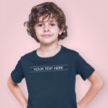 Custom Basic Dark Navy Blue Add Your Text Kid Boy T-Shirt<br><div class="desc">Custom Basic Dark Navy Blue Add Your Text Kid Boy T-Shirt.</div>