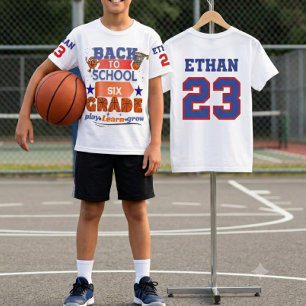 Custom Basketball Back to School 6th Grade T-Shirt