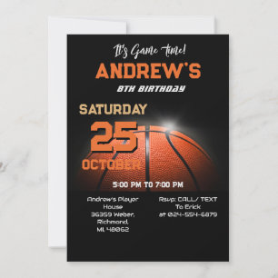Custom Basketball Birthday Invitation Template