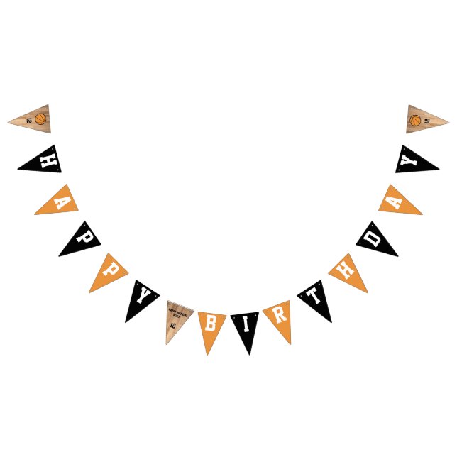 Custom Basketball Birthday Party Bunting (All)