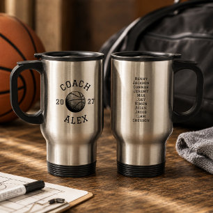 Custom Basketball Coach Appreciation End of Season Travel Mug