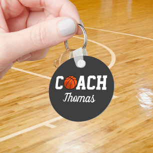 Custom Basketball Coach Name Gift Key Ring