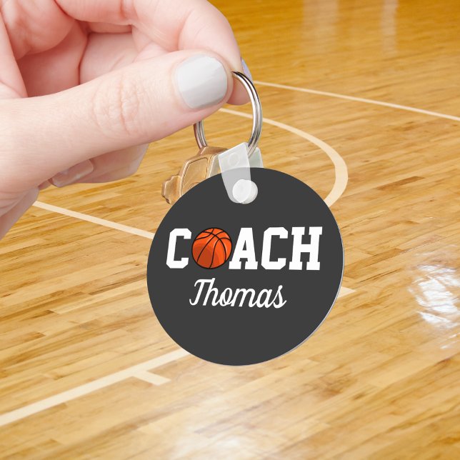Custom Basketball Coach Name Gift Key Ring (Creator Uploaded)