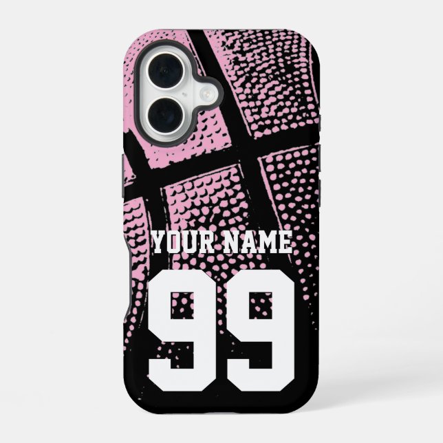 Custom basketball jersey number budget friendly iPhone 16 case (Back)
