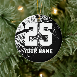 Custom basketball jersey number Christmas tree Ceramic Tree Decoration