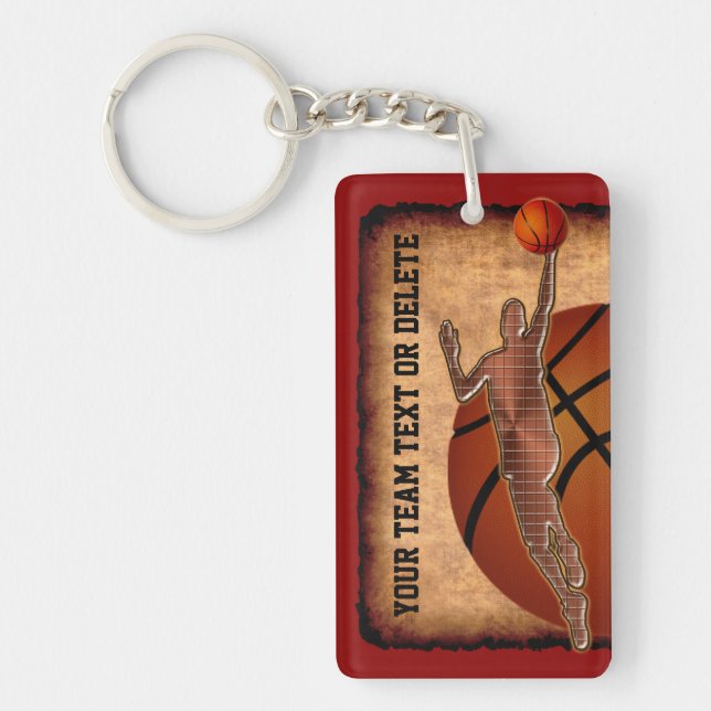 Custom Basketball Keychains YOUR TEXT and COLORS (Front)