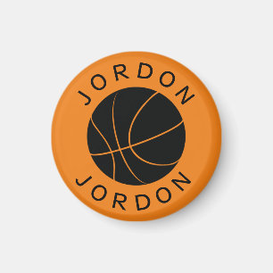 Custom Basketball Magnet w/ Name & Custom Colour