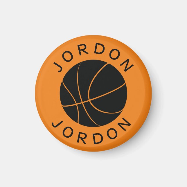 Custom Basketball Magnet w/ Name & Custom Colour (Front)