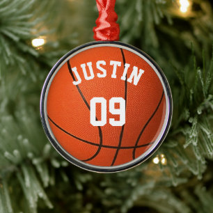 Custom Basketball Monogram with name and Number Metal Tree Decoration