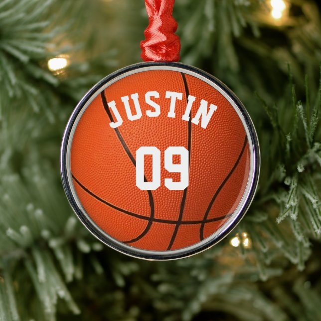 Custom Basketball Monogram with name and Number Metal Tree Decoration (Tree)