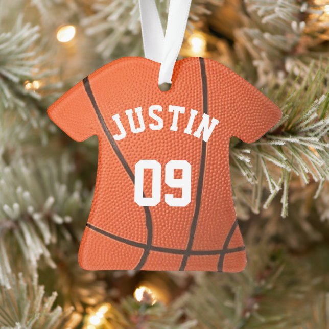 Custom Basketball Monogram with name and Number Ornament (Tree)