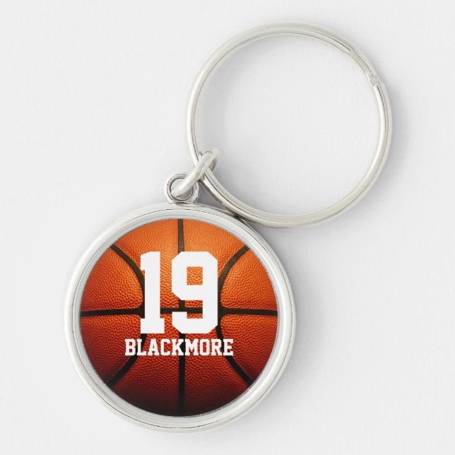 Custom Basketball Numbers Key Ring (Front)