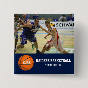 Custom Basketball Photos Player Team Name Year 15 Cm Square Badge