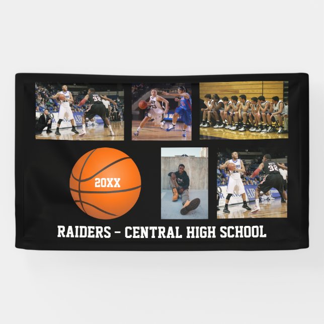 Custom Basketball Photos Player Team Name Year Banner (Horizontal)