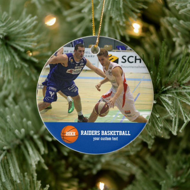 Custom Basketball Photos Player Team Name Year Ceramic Tree Decoration (Tree)