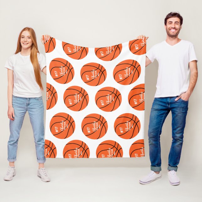 Custom Basketball Player Name Number Team Year Fleece Blanket (In Situ)