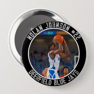 Custom Basketball Player School Mascot game day 10 Cm Round Badge