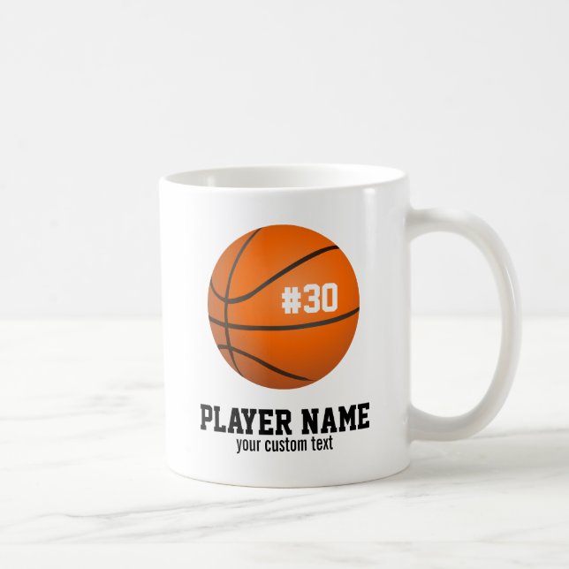 Custom Basketball Player & Team Name Jersey # Year Coffee Mug (Right)