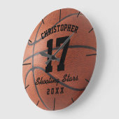 Custom Basketball Sport Name Number Personalizable Large Clock (Angle)