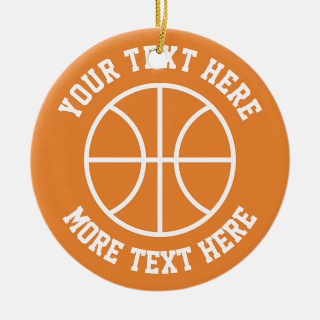 Custom basketball sports Christmas tree ornament (Front)