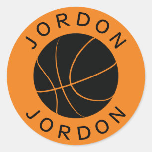Custom Basketball Sticker with Name & Custom Colou