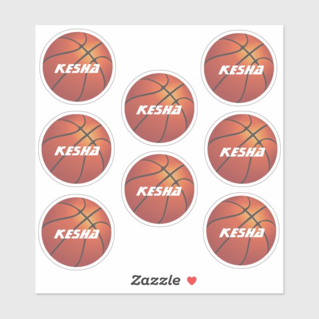 custom basketball stickers add  your name or team  (Sheet)