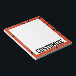 Custom Basketball Team Name Notepad for Coaches<br><div class="desc">The Custom Basketball Team Name Notepad for Coaches: A cool, customisable basketball notepad with a high-definition leather basketball border around the sides, a white rectangle for jotting down notes, and a custom text box where you can type in your team name, player or coach name, school name, slogan, mascot or...</div>