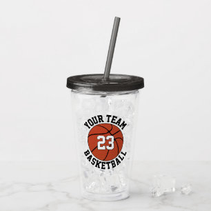 Custom Basketball Team Name & Player Number Sports Acrylic Tumbler