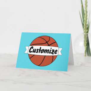 Custom Basketball Team Name/Text Basketball Party Card