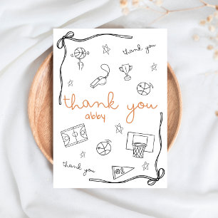 Custom Basketball Thank you Card Doodle