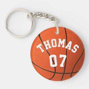 Custom Basketball with Monogram Key Ring
