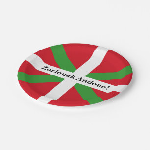 Custom, Basque Country national flag, ikurriña: Paper Plate