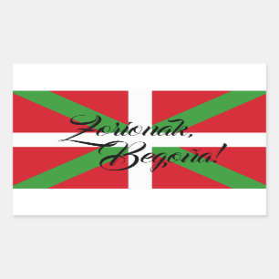Custom, Basque Country national flag Ikurriña: Rectangular Sticker