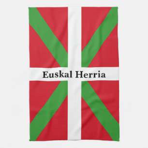 Custom, Basque Country national flag, ikurriña: Tea Towel
