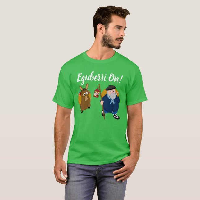 Custom, Basque Olentzero "Eguberri On" greeting: T-Shirt (Front Full)