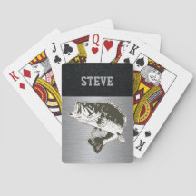 Custom Bass Fishing Rugged Name Playing Cards