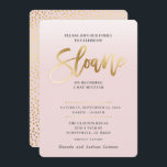 CUSTOM Bat Mitzvah Invite pale pink gold SLOANE<br><div class="desc">*** NOTE - THE SHINY GOLD FOIL EFFECT IS A PRINTED PICTURE *** - - - - - - - - - - - - - - - - - - - - - - - - - - - - - - - - - - - - - -...</div>