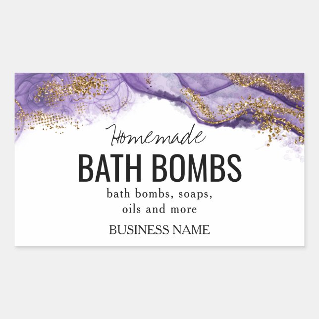 Custom Bath Bomb Label Template – Editable Logo &  (Front)