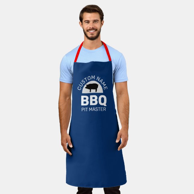 Custom BBQ Pitmaster Apron - Personalized Griller  (Worn)