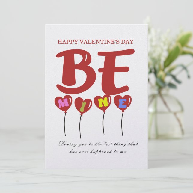 Custom Be Mine Personalised Valentine's Day Card (Standing Front)