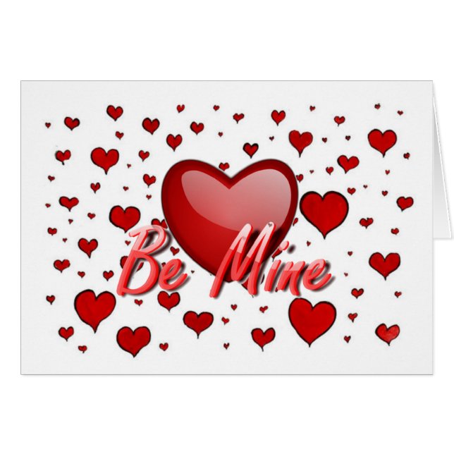 Custom Be Mine Valentine's Card (Front Horizontal)