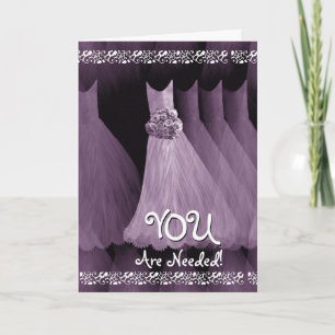 Custom Be My Greeter Wedding Invite - PURPLE Gowns