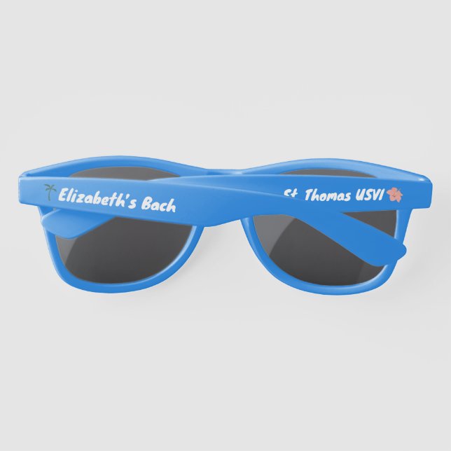 Custom Beach Bachelorette Party Favour Sunglasses (Back)