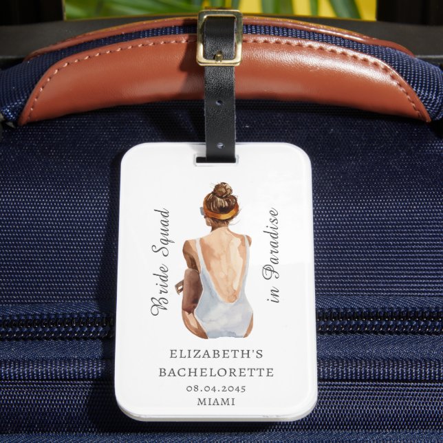Custom Beach  Bachelorette Party Favours  Luggage Tag (Front Insitu 2)