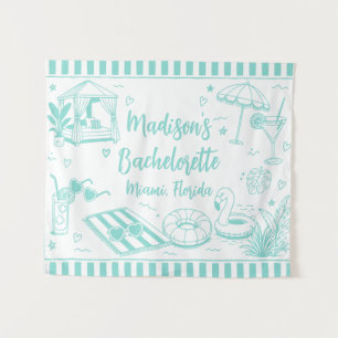 Custom Beach Bachelorette Party Personalised Pool Tapestry