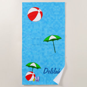 Custom Beach Ball Pool Toys Curly Waves Beach Towel