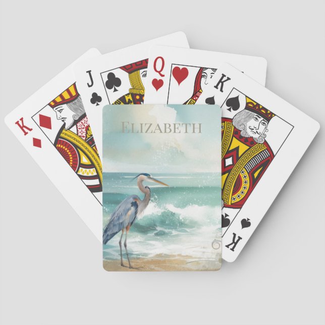 Custom Beach Bird Personalised  Playing Cards (Back)