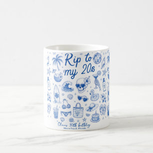 custom beach blue birthday 20s hand drawn ocean  coffee mug