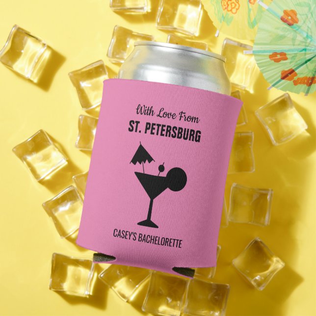 Custom Beach Bride Bachelorette Party Social Club Can Cooler (In Situ Summer)